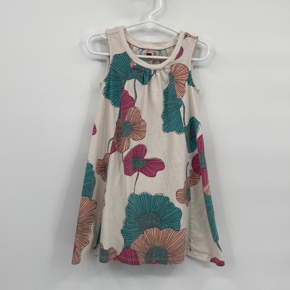 Tea Collection Cotton Floral Print Illawarra Trapeze Baby Dress Size 5